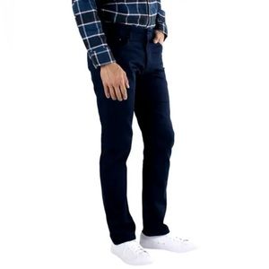 Jachs Mens 5 Pocket Stretch Pant Straight Leg Mid Rise Blue 38x30